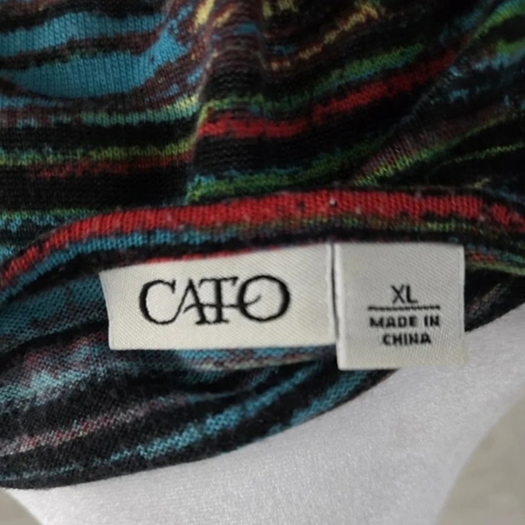 Cato Women's Y2k Look Top Multicolor XL Short Sleeve Scoop Neck - Picture 4 of 4